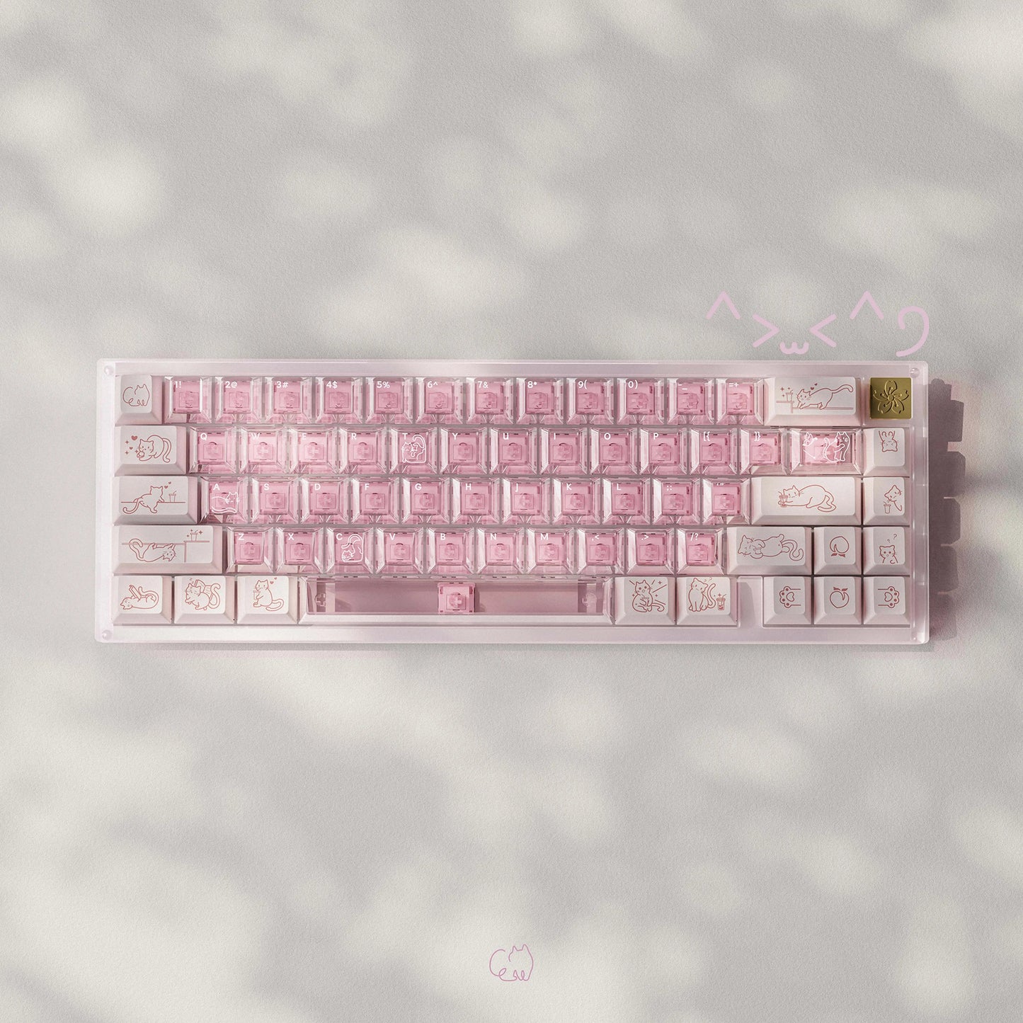Lazycat Studio Jelly Cat Cute Keycap Set, Cherry Profile