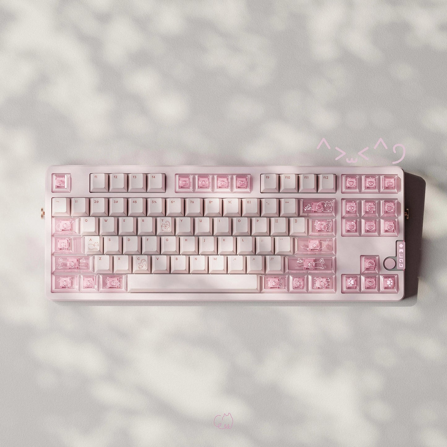 Lazycat Studio Jelly Cat Cute Keycap Set, Cherry Profile