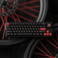JKDK WOB with Red Sub-legends JP/Cyrillic Keycap Set, Cherry Profile, Dye Sub PBT Key Cap