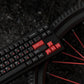 JKDK WOB with Red Sub-legends JP/Cyrillic Keycap Set, Cherry Profile, Dye Sub PBT Key Cap