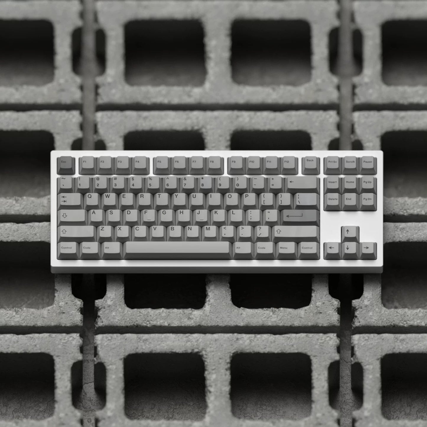 JKDK Grey Minimalist Keycap Set, Cherry Profile, Dye Sub PBT Key Cap