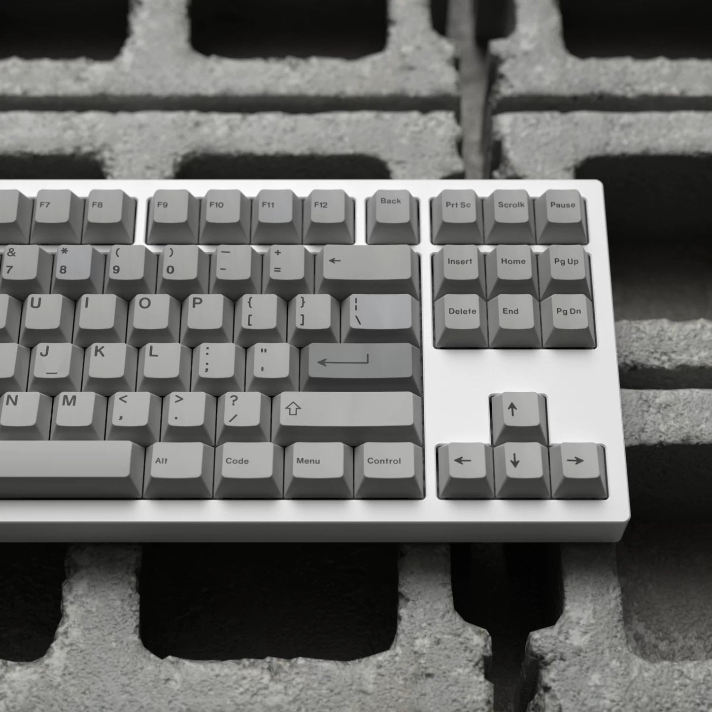JKDK Grey Minimalist Keycap Set, Cherry Profile, Dye Sub PBT Key Cap