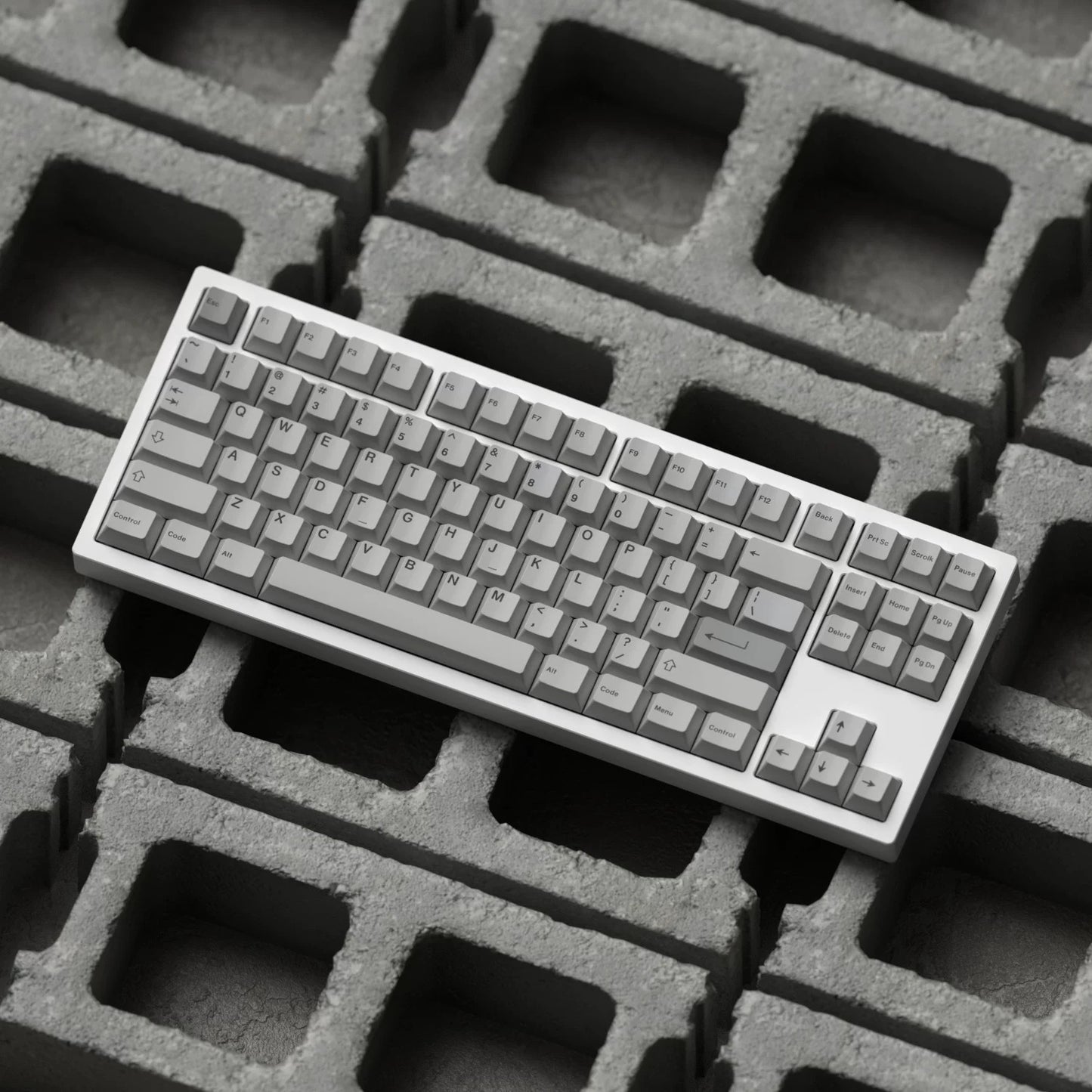 JKDK Grey Minimalist Keycap Set, Cherry Profile, Dye Sub PBT Key Cap