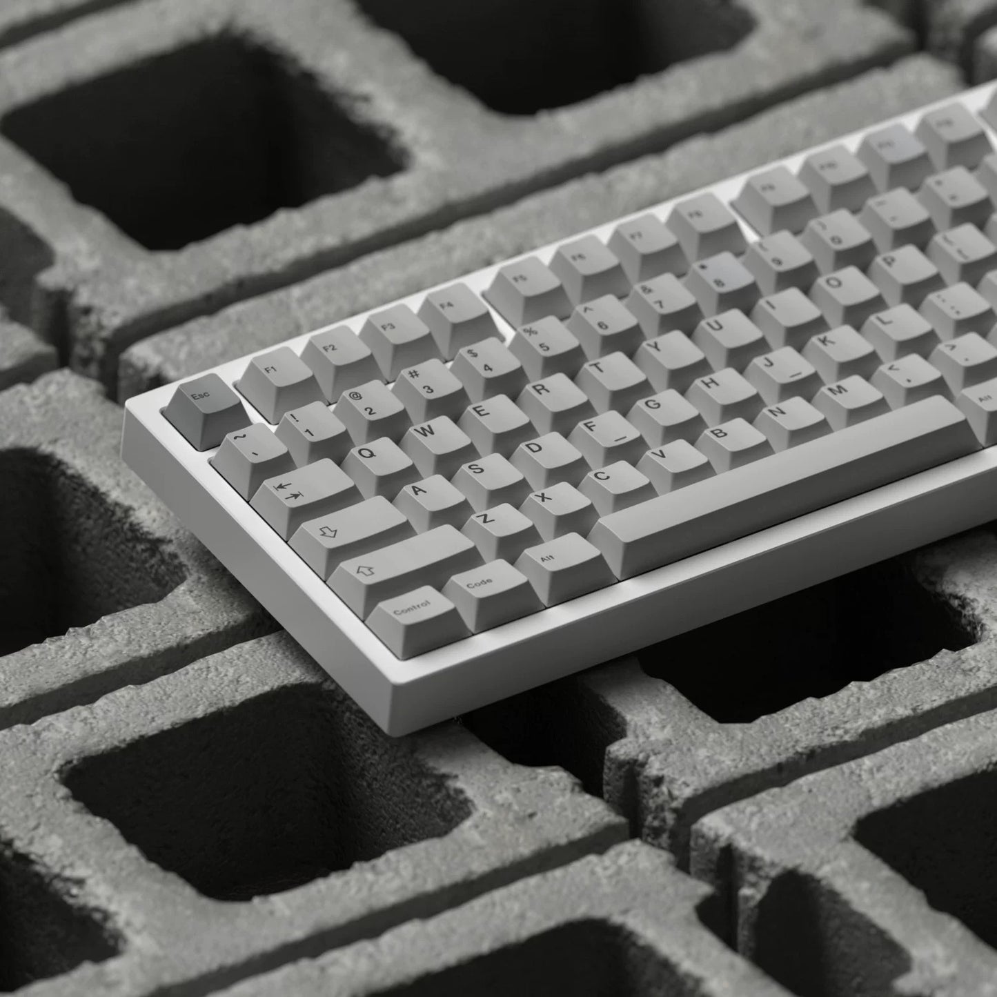JKDK Grey Minimalist Keycap Set, Cherry Profile, Dye Sub PBT Key Cap