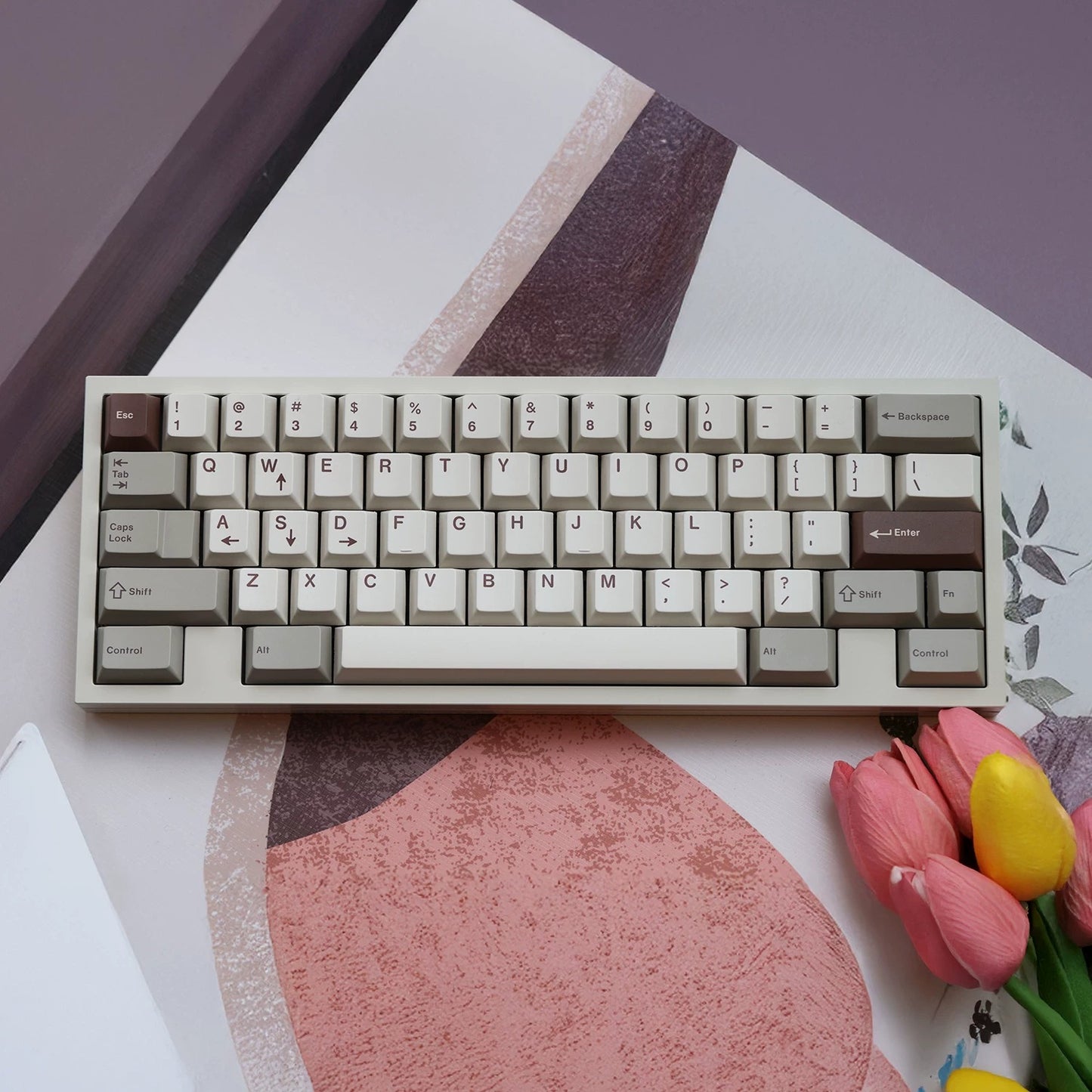 JKDK Retro Chocolate Keycap Set, Cherry Profile, PBT Dye Sub Key Cap