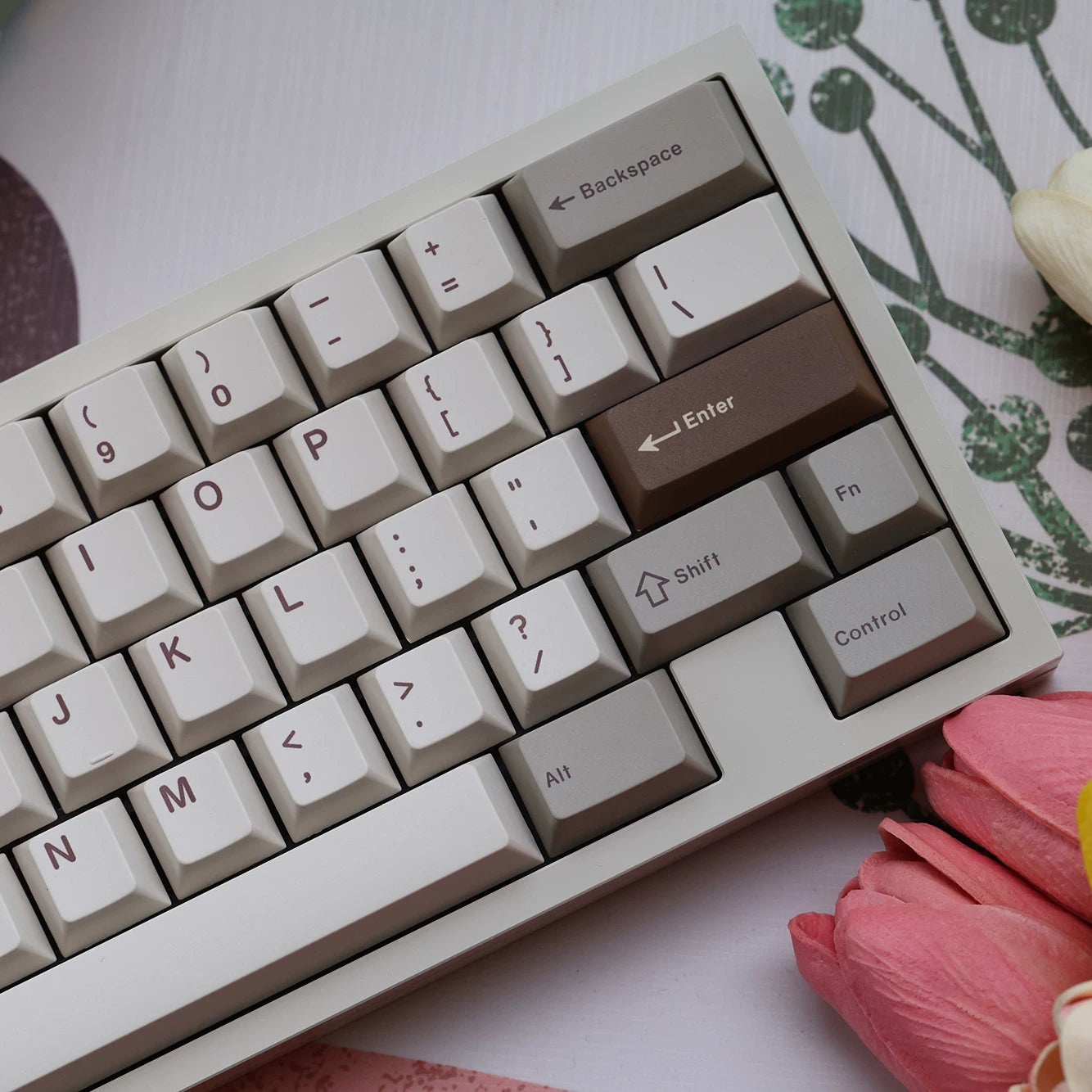 JKDK Retro Chocolate Keycap Set, Cherry Profile, PBT Dye Sub Key Cap