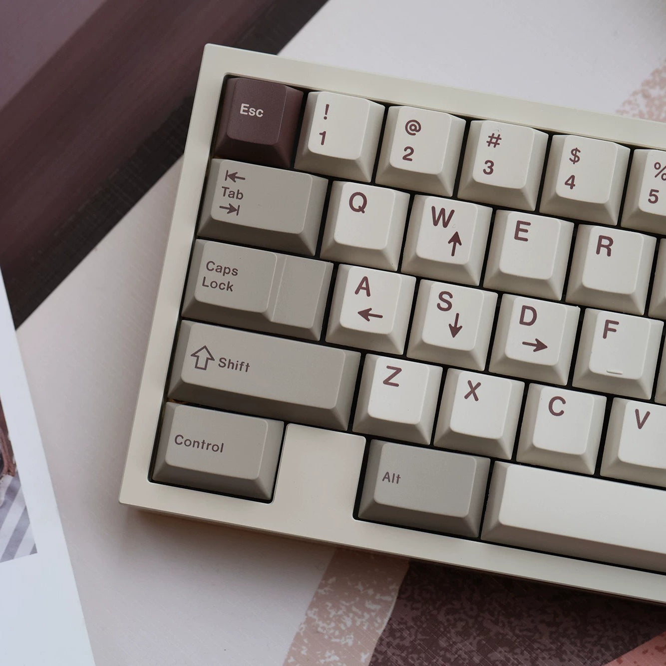 JKDK Retro Chocolate Keycap Set, Cherry Profile, PBT Dye Sub Key Cap