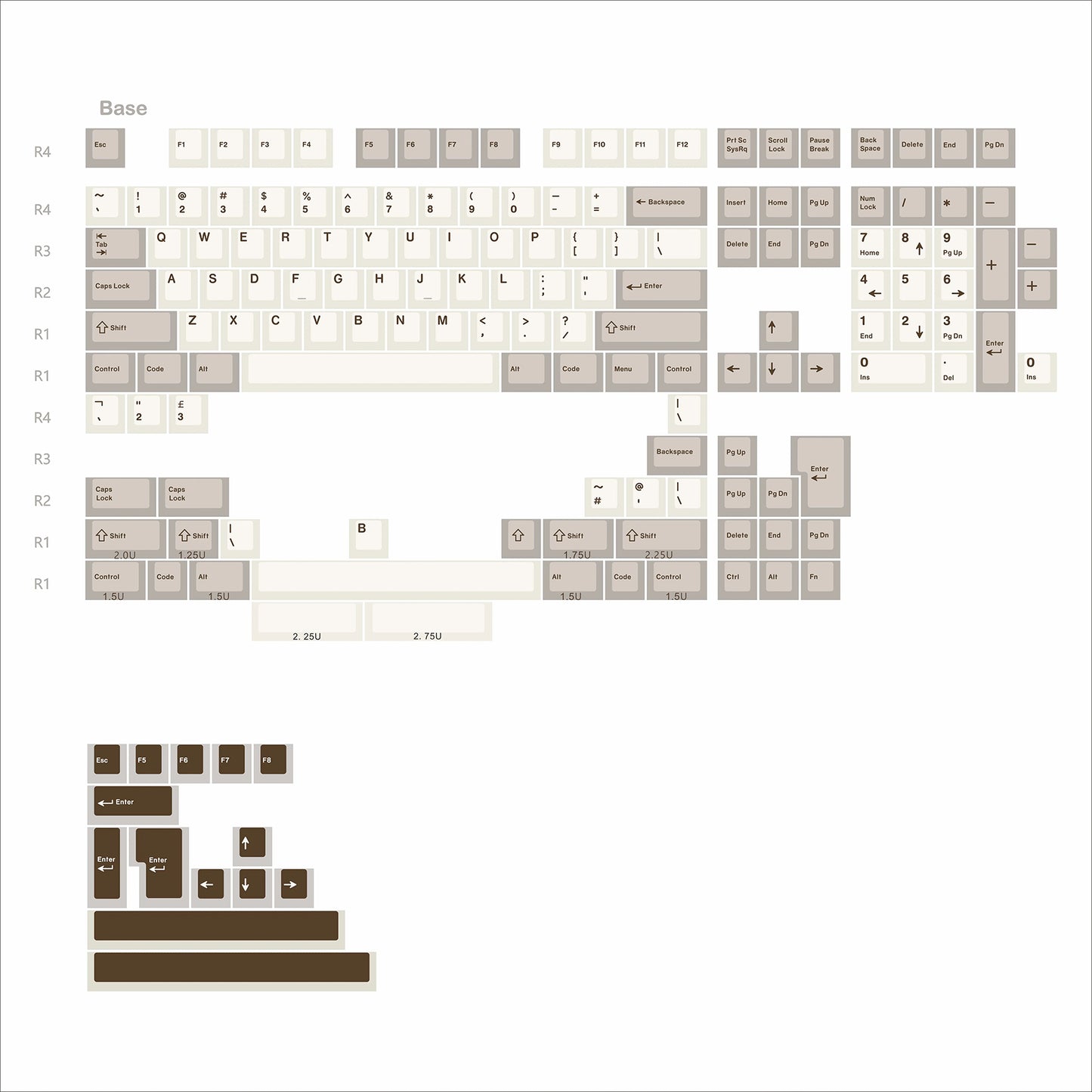JKDK Retro Chocolate Keycap Set, Cherry Profile, PBT Dye Sub Key Cap