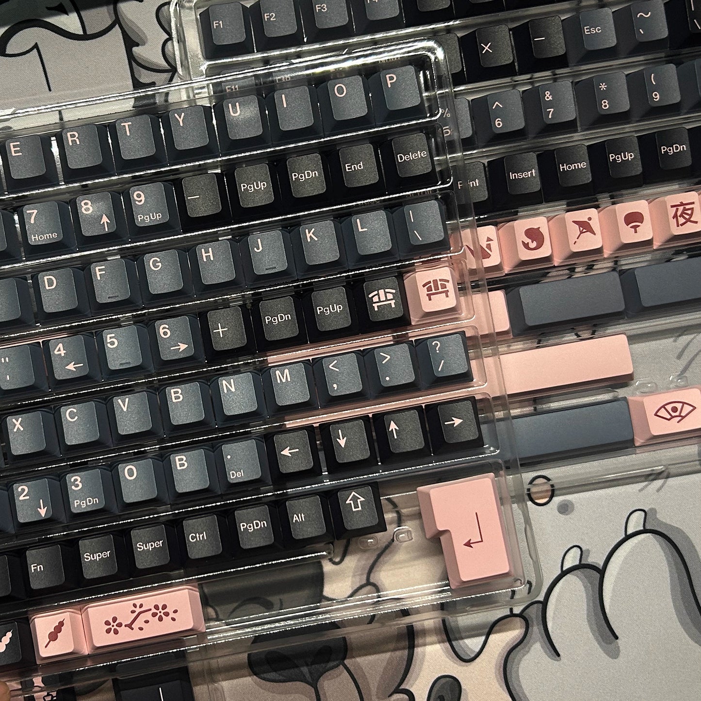 JTK Night Sakura Keycap Set, Cherry Profile, Dye Sub PBT