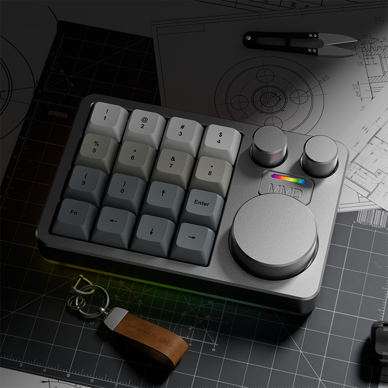 MMD KM16 Pro Wireless 16 Keys + 3 Knobs Macropad