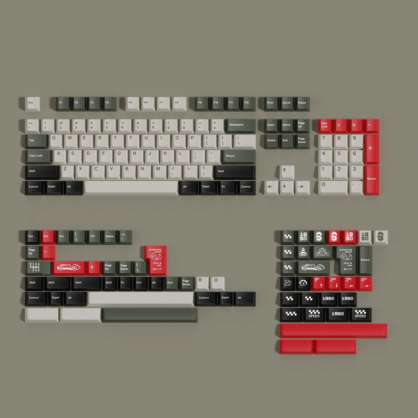 KBD 1950 Keycap Set, Cherry Profile, Dye Sub PBT Key Cap