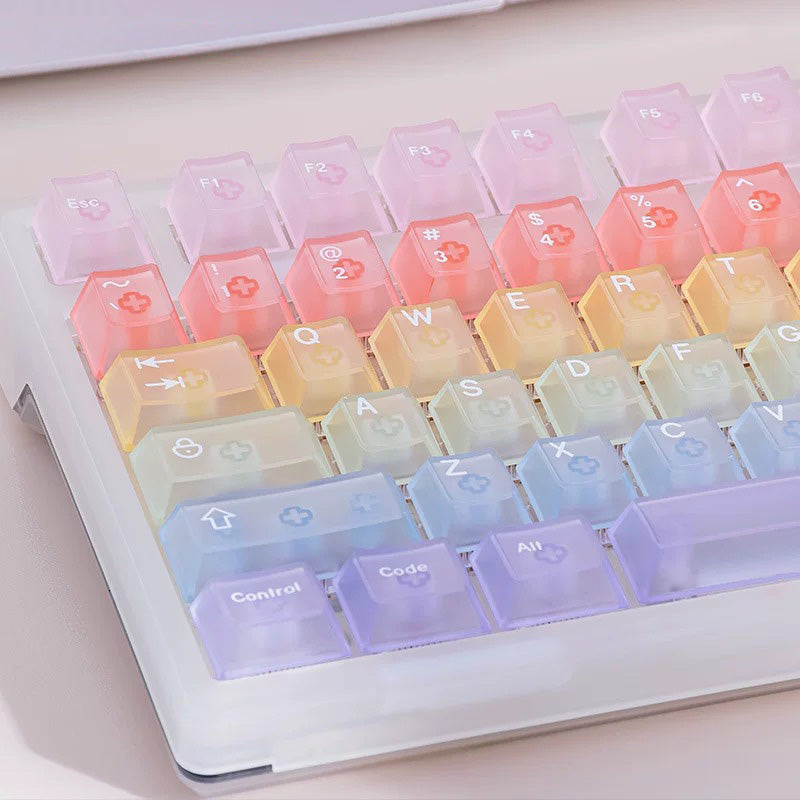 KCP Rainbow Transparent Keycap Set, Cherry Profile