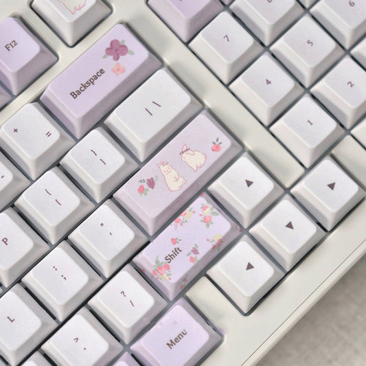Keyria Labs Bunny Land Cute Keycap Set, Cherry Profile, Dye Sub PBT Key Cap