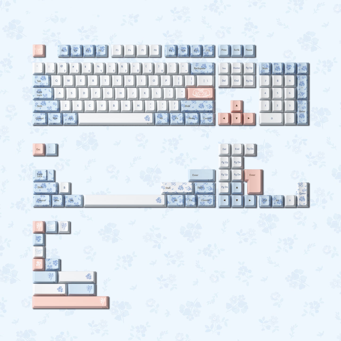 Keyria Labs Summer Dream Cute Keycap Set, Cherry Profile, Dye Sub PBT Key Cap