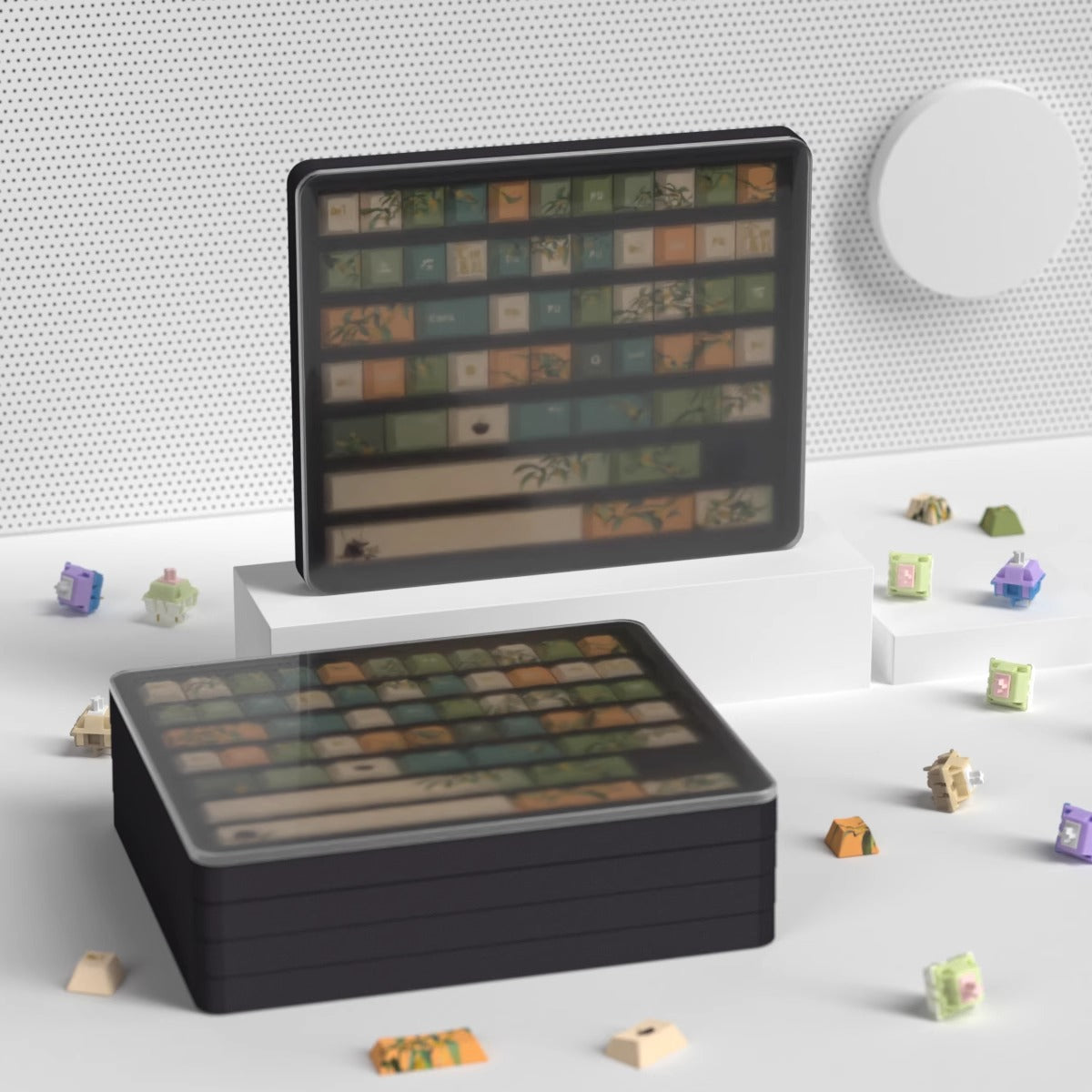 Keycap Stackable Box Storage - 3 piece pack