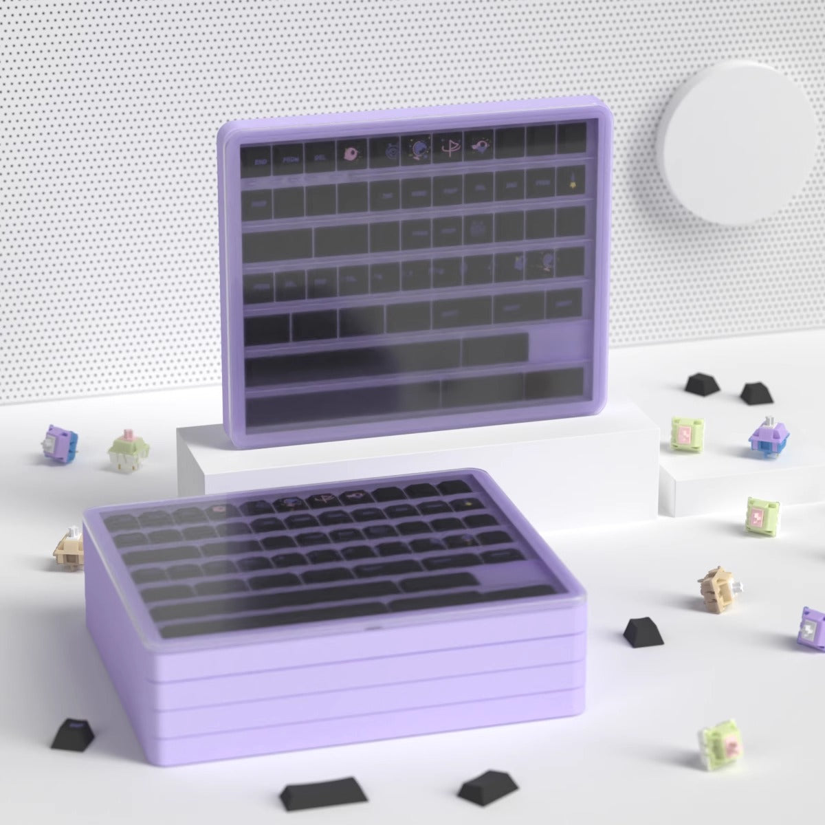 Keycap Stackable Box Storage - 3 piece pack
