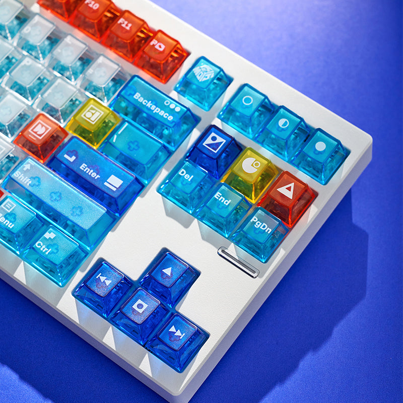 Keymoji Mondrian Keycap Set, Cherry Profile, PC Transparent