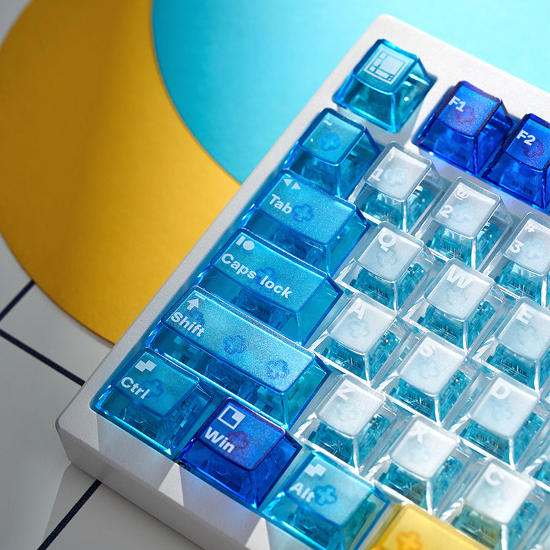 Keymoji Mondrian Keycap Set, Cherry Profile, PC Transparent