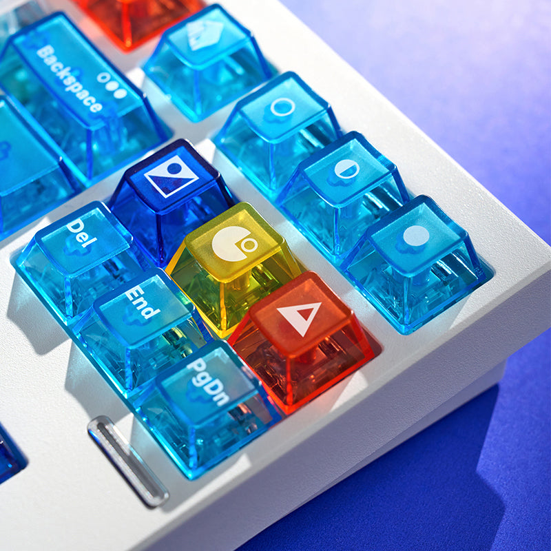 Keymoji Mondrian Keycap Set, Cherry Profile, PC Transparent