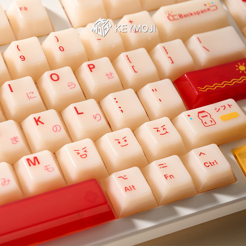 Keymoji Yakult Jade Semi-Transparent Keycap Set, Cherry Profile