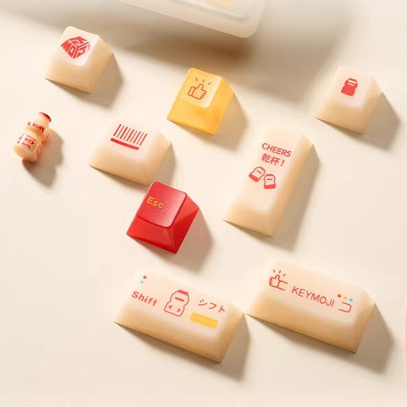 Keymoji Yakult Jade Semi-Transparent Keycap Set, Cherry Profile