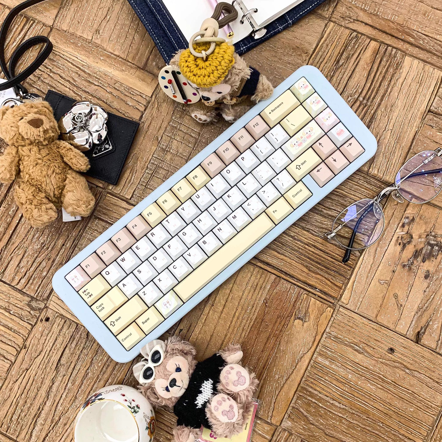 Keyria Labs Tea Party Cute Keycap Set, Cherry Profile, Dye Sub PBT Key Cap