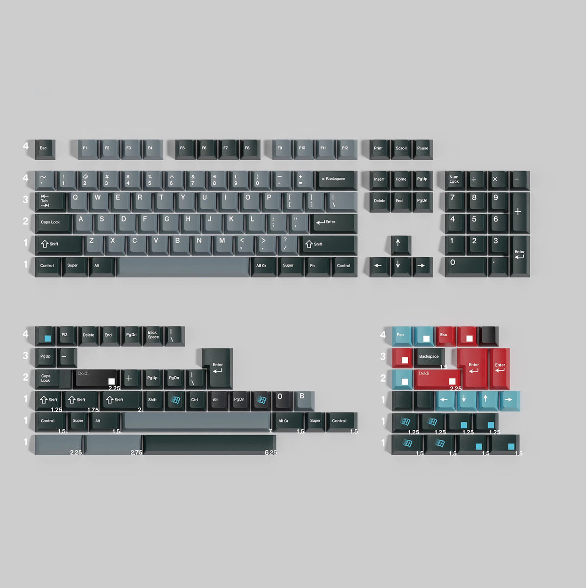 KKB Dolch Keycap Set, Cherry Profile, Dye Sub PBT Key Cap – Nouvolo