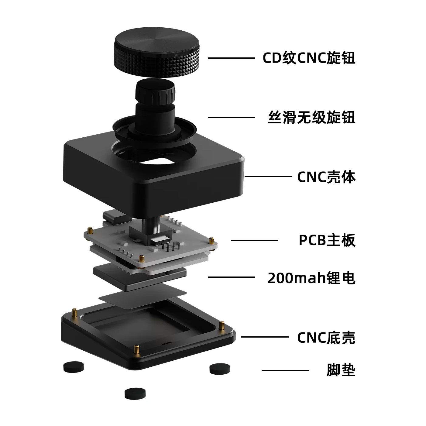 MMD KM01 CNC Aluminum Wireless Media Knob