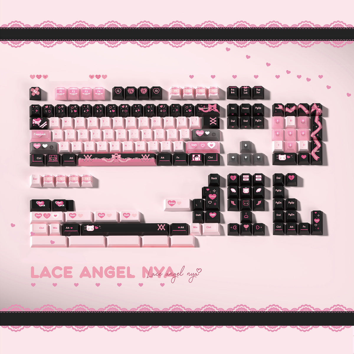 Lace Angel Nya Keycap Set, Cherry Profile, PBT Dye Sub Key Cap – Nouvolo
