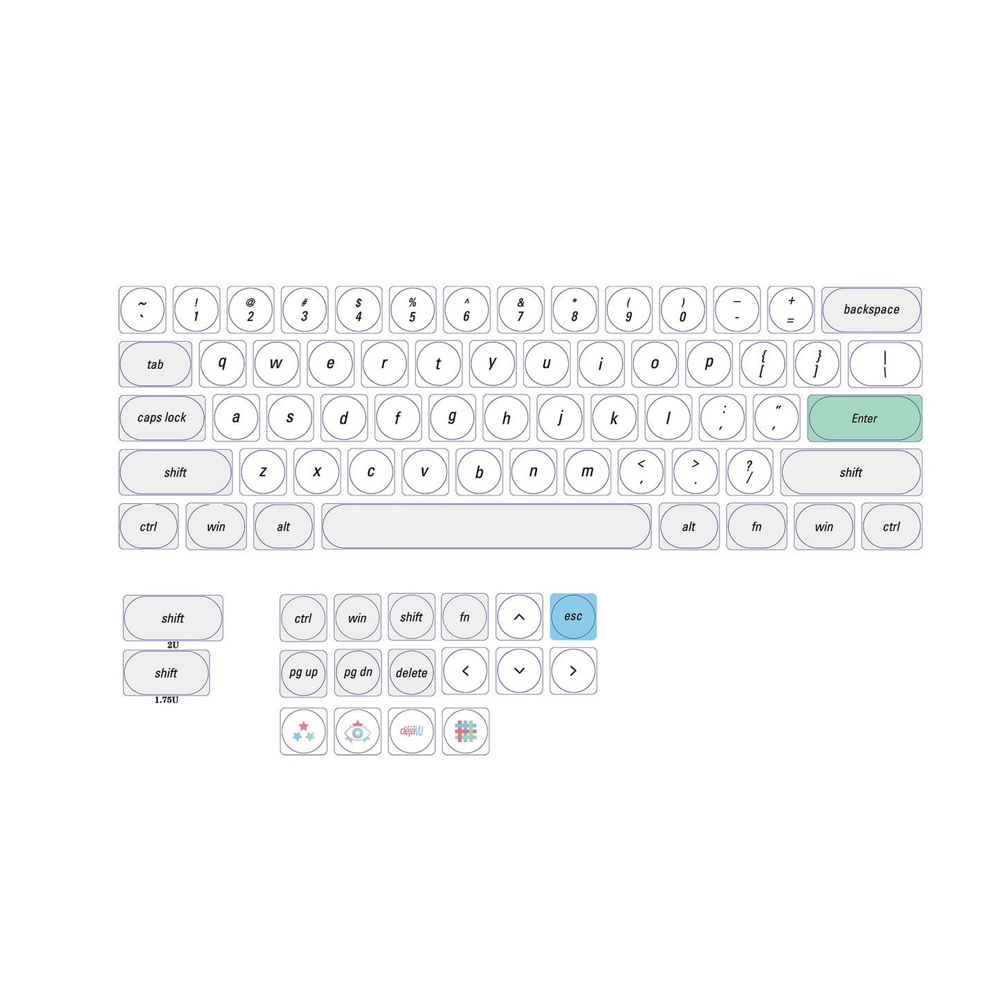 LCK Déjà Vu Theme Low Profile Keycap Set PBT