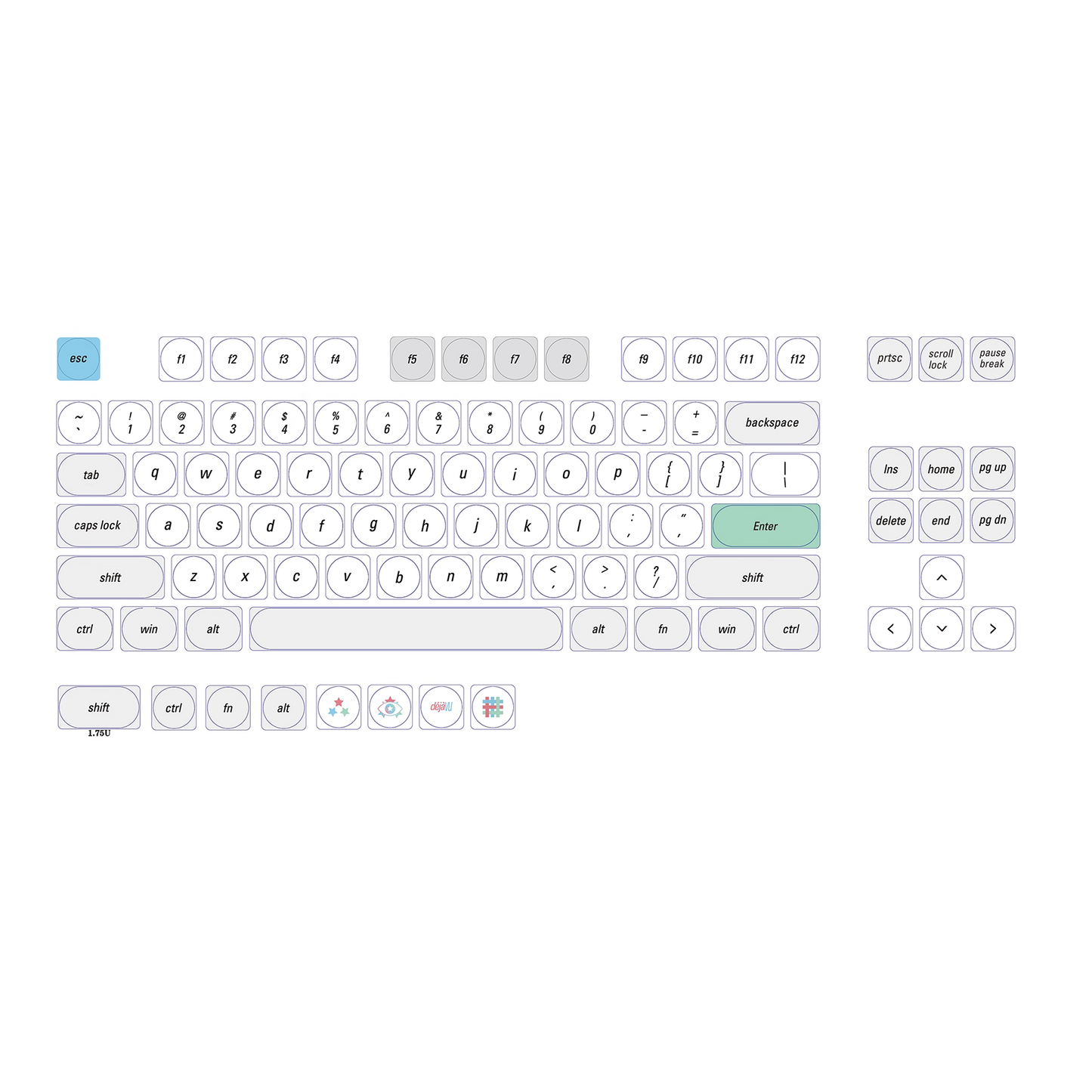 LCK Déjà Vu Theme Low Profile Keycap Set PBT