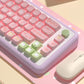 Lily of the Valley (Pink/Purple) Cute Keycap Set, MDA/Cherry Profile, PBT Dye Sub Key Cap