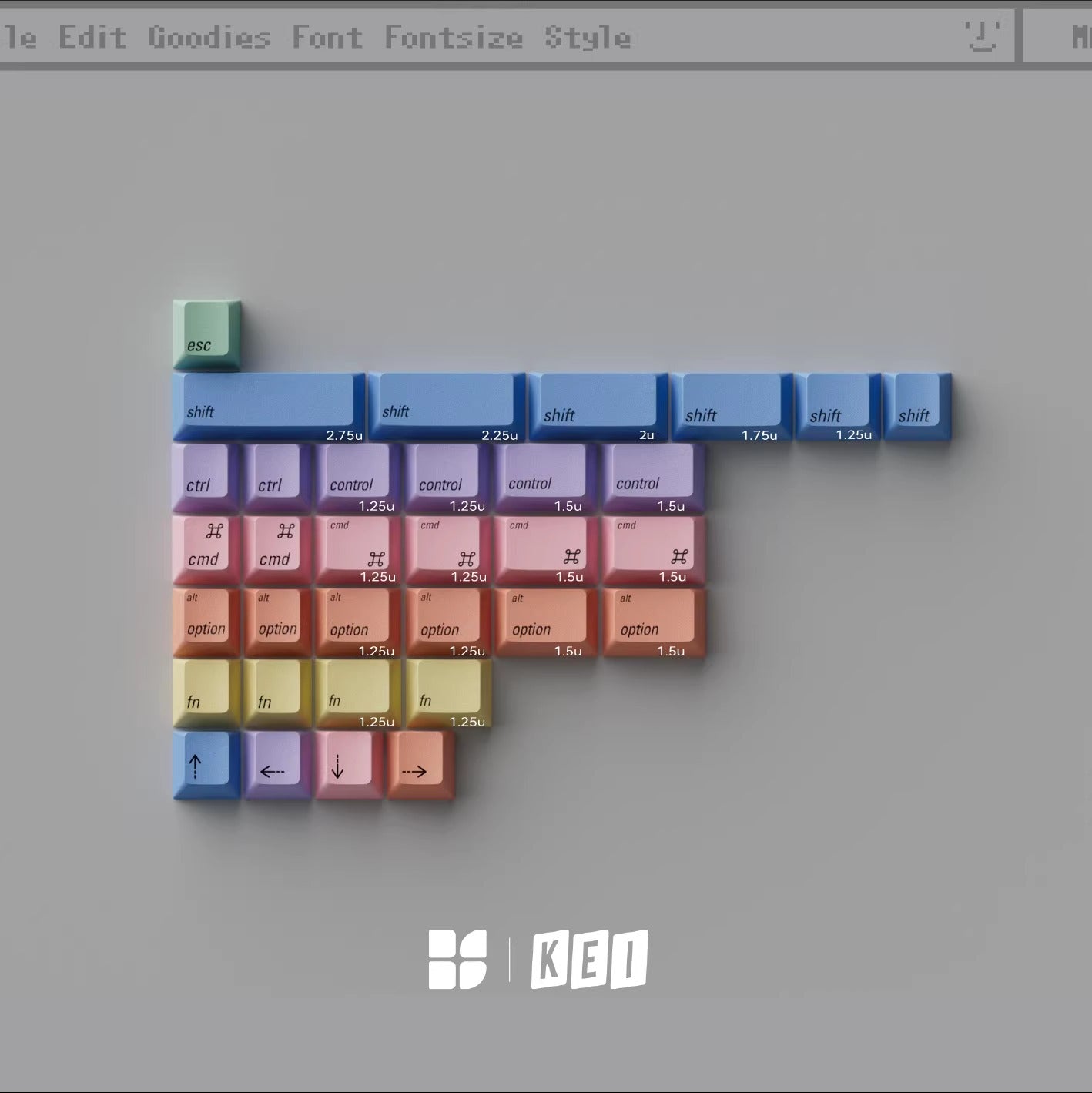 Mac Color Keycap Set, Cherry Profile, Dye Sub PBT / ABS Key Cap