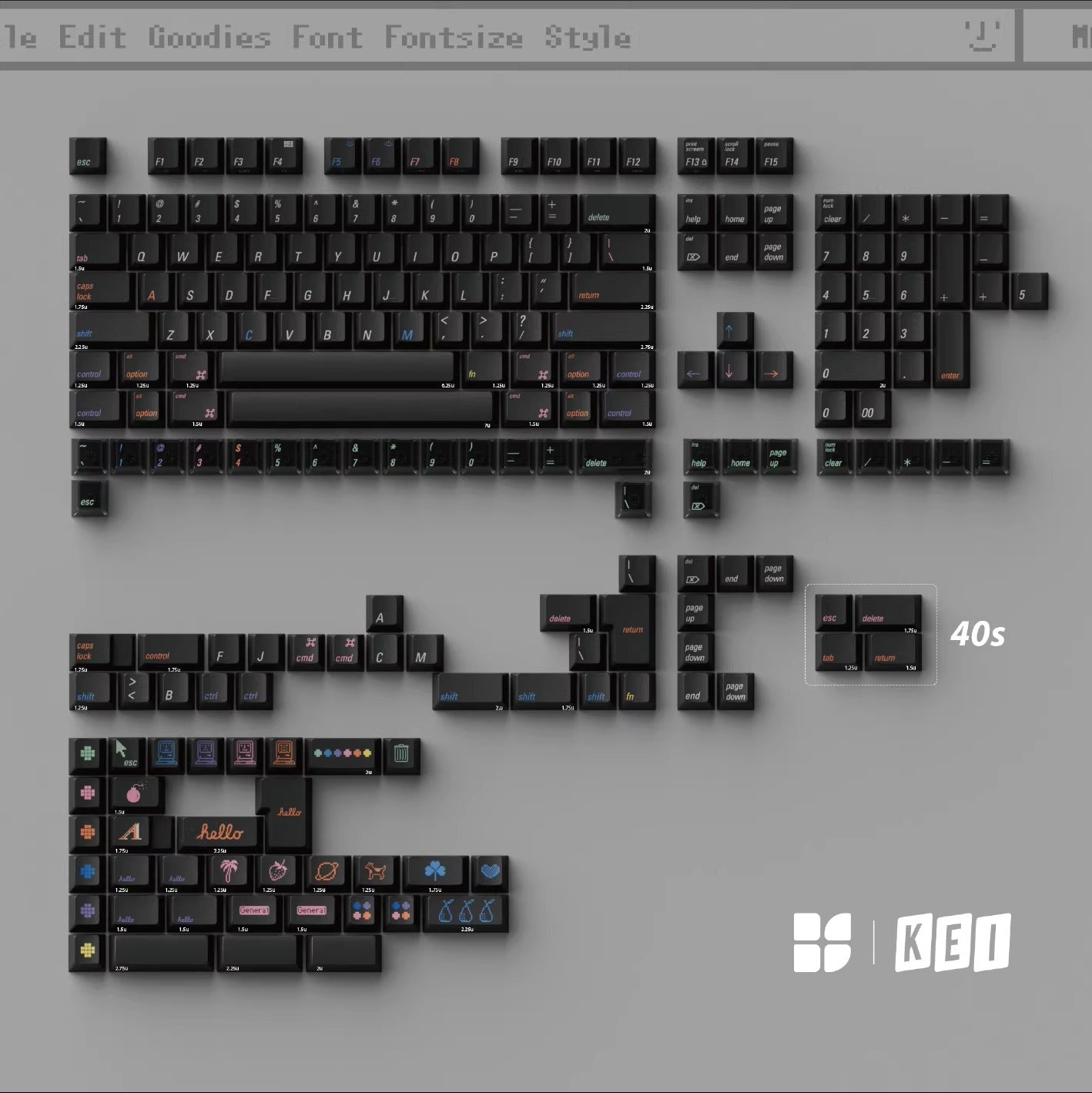 Mac Color Keycap Set, Cherry Profile, Dye Sub PBT / ABS Key Cap