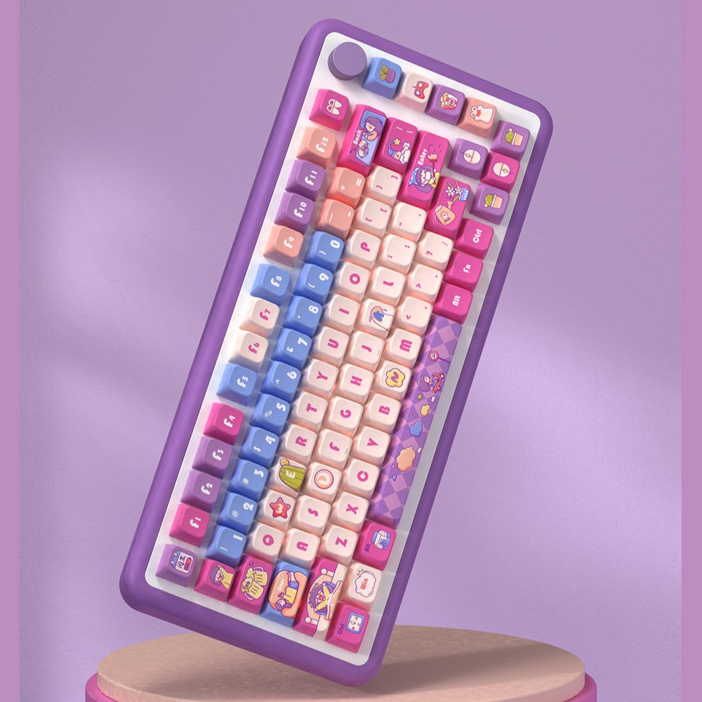 Weekend Fun Cute Keycap Set, MDA Profile, PBT Dye Sub Key Cap