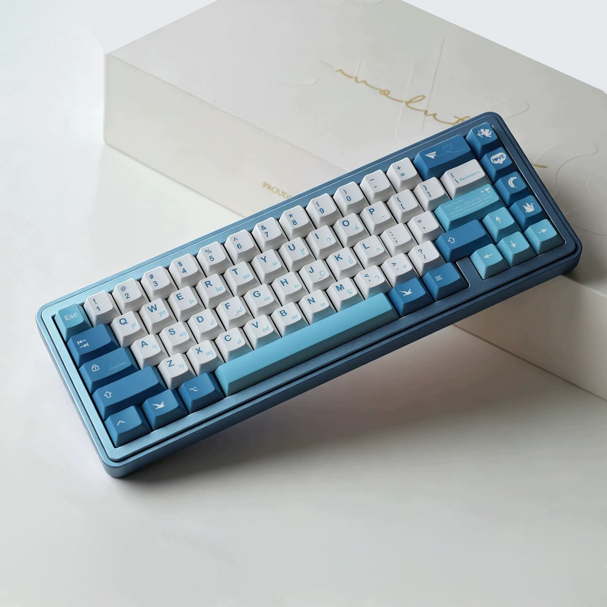 Sea Misty Love Keycap Set, Cherry Profile, Dye Sub PBT