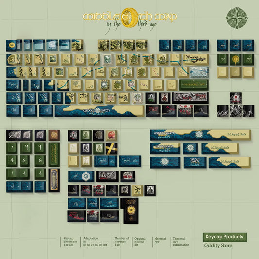 Middle Earth Keycap Set, Cherry Profile, Dye Sub PBT Key Cap