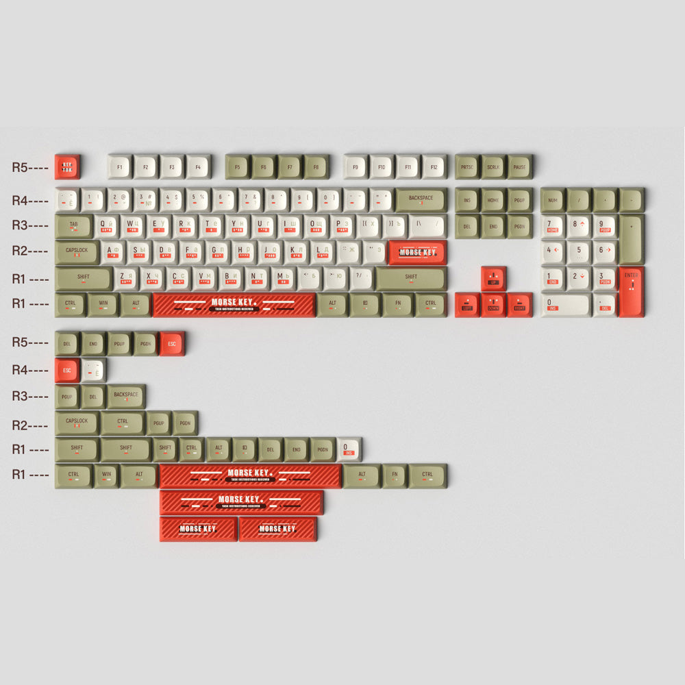 Morse Code Keycap Set, KDA Profile, PBT Dye Sub Key Cap