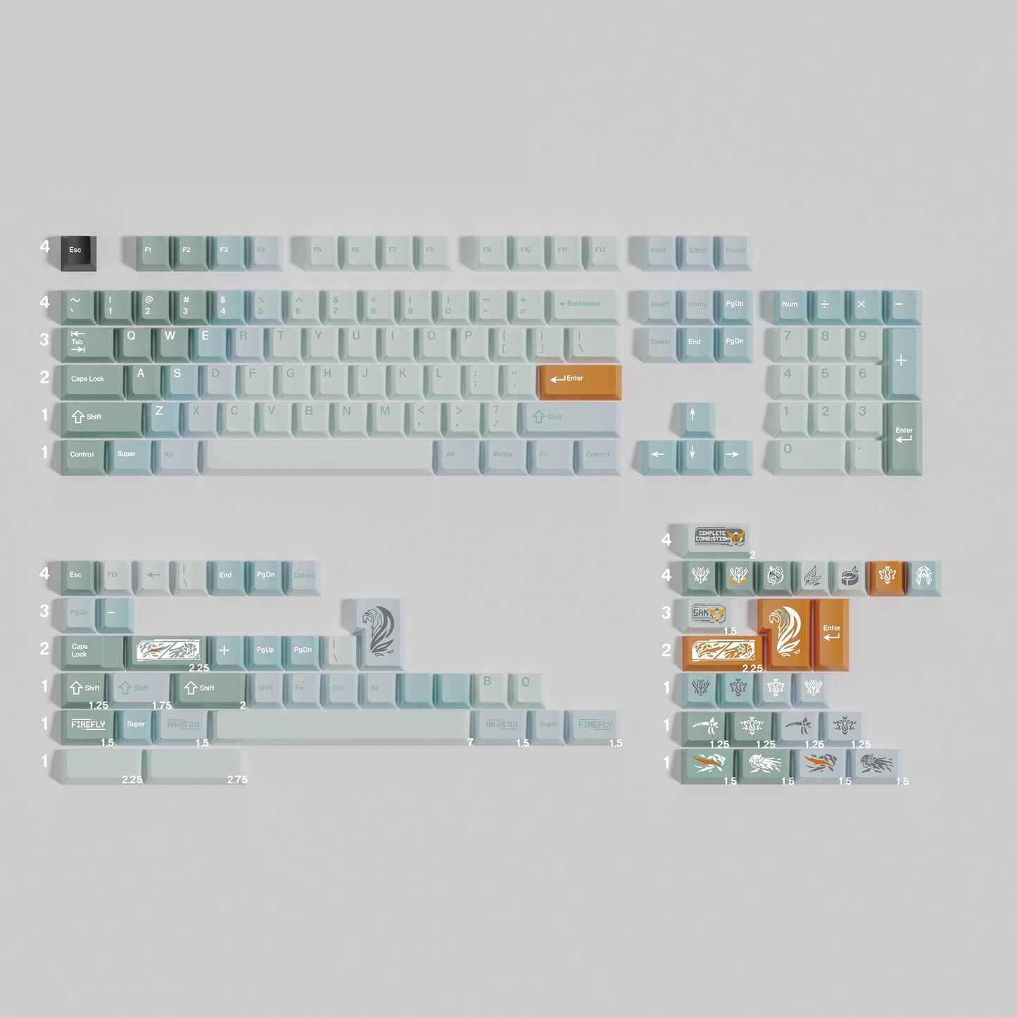 MWK Firefly Keycap Set, Cherry Profile, Dye Sub PBT