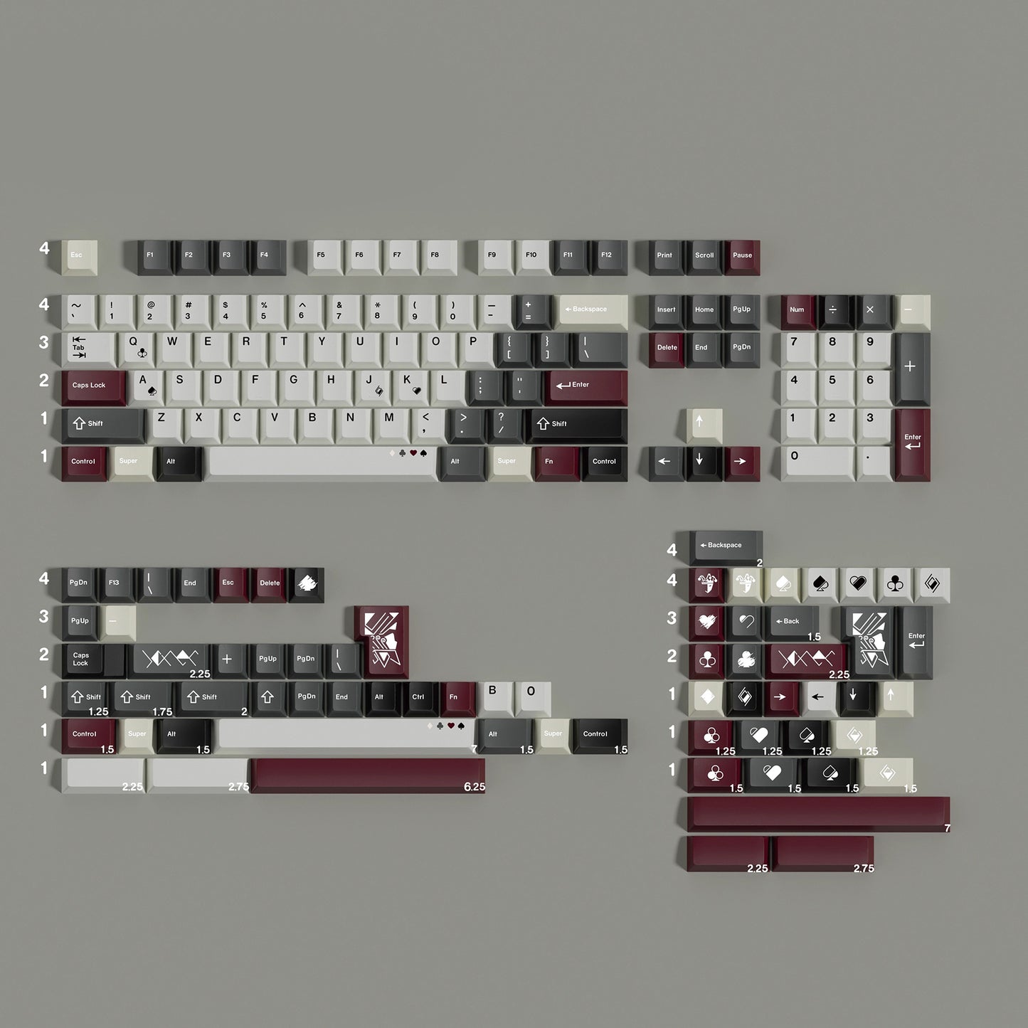 MWK Poker R2 Keycap Set, Cherry Profile, Dye Sub PBT Key Cap