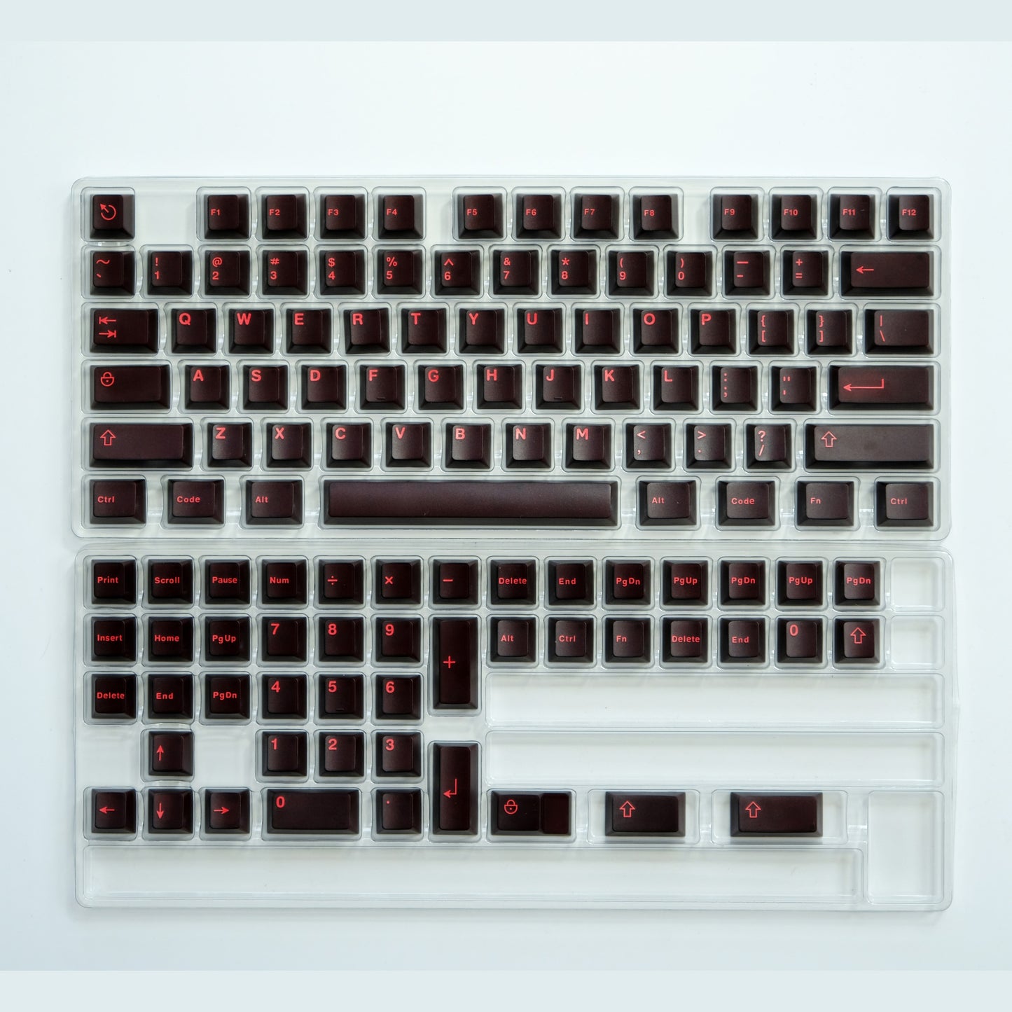 Semi-transparent Keycap Set, Cherry Profile, Double Shot ABS Keycap