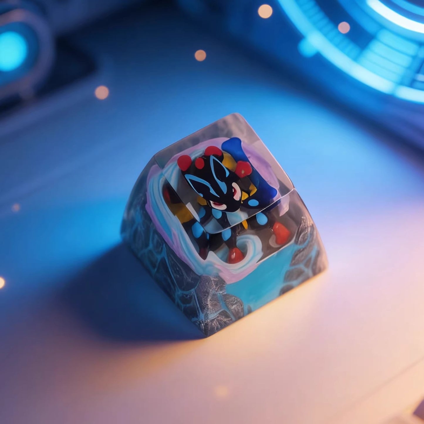 Pokemon Lucario Artisan Keycaps by NS