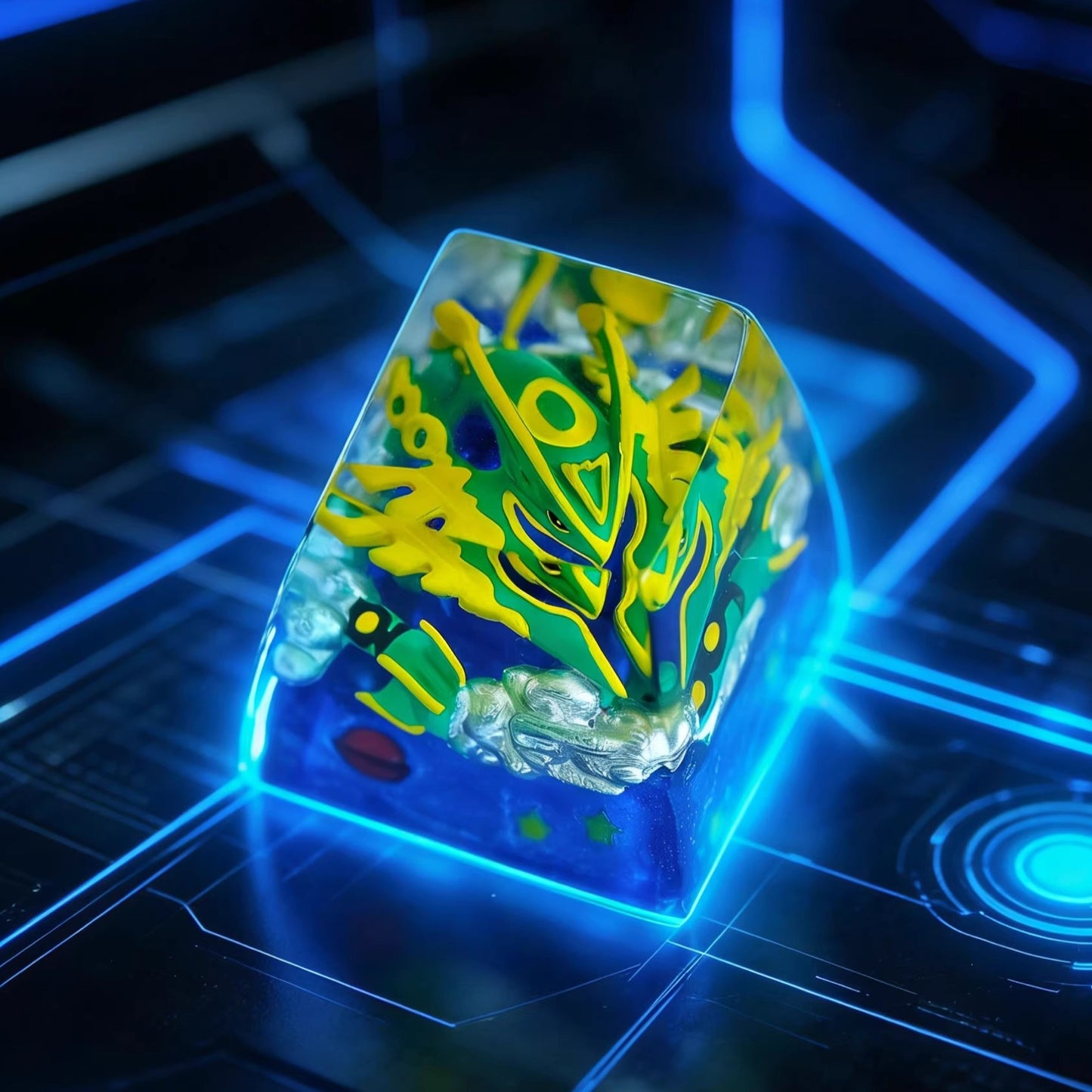 Pokemon Rayquaza Artisan Keycaps by NS