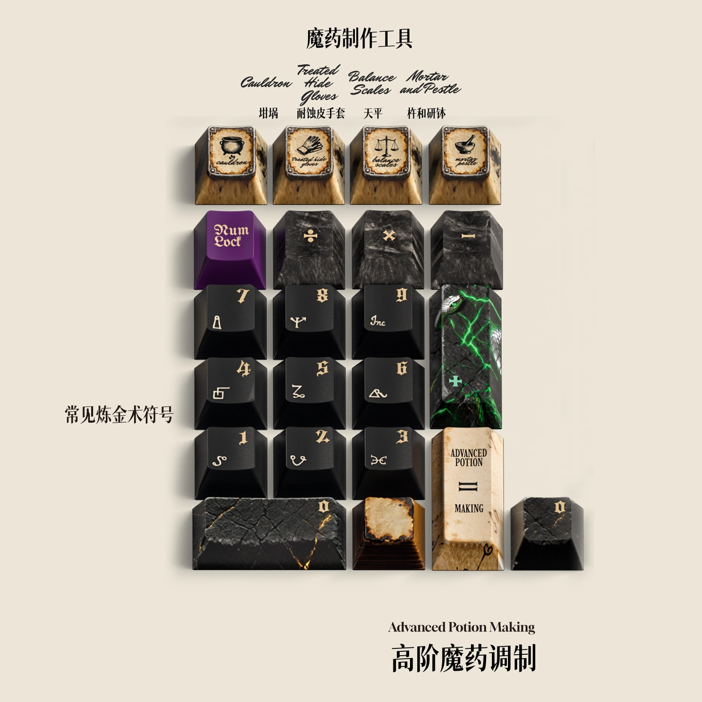 Book of Potions Keycap Set, Cherry Profile, Dye Sub PBT Key Cap