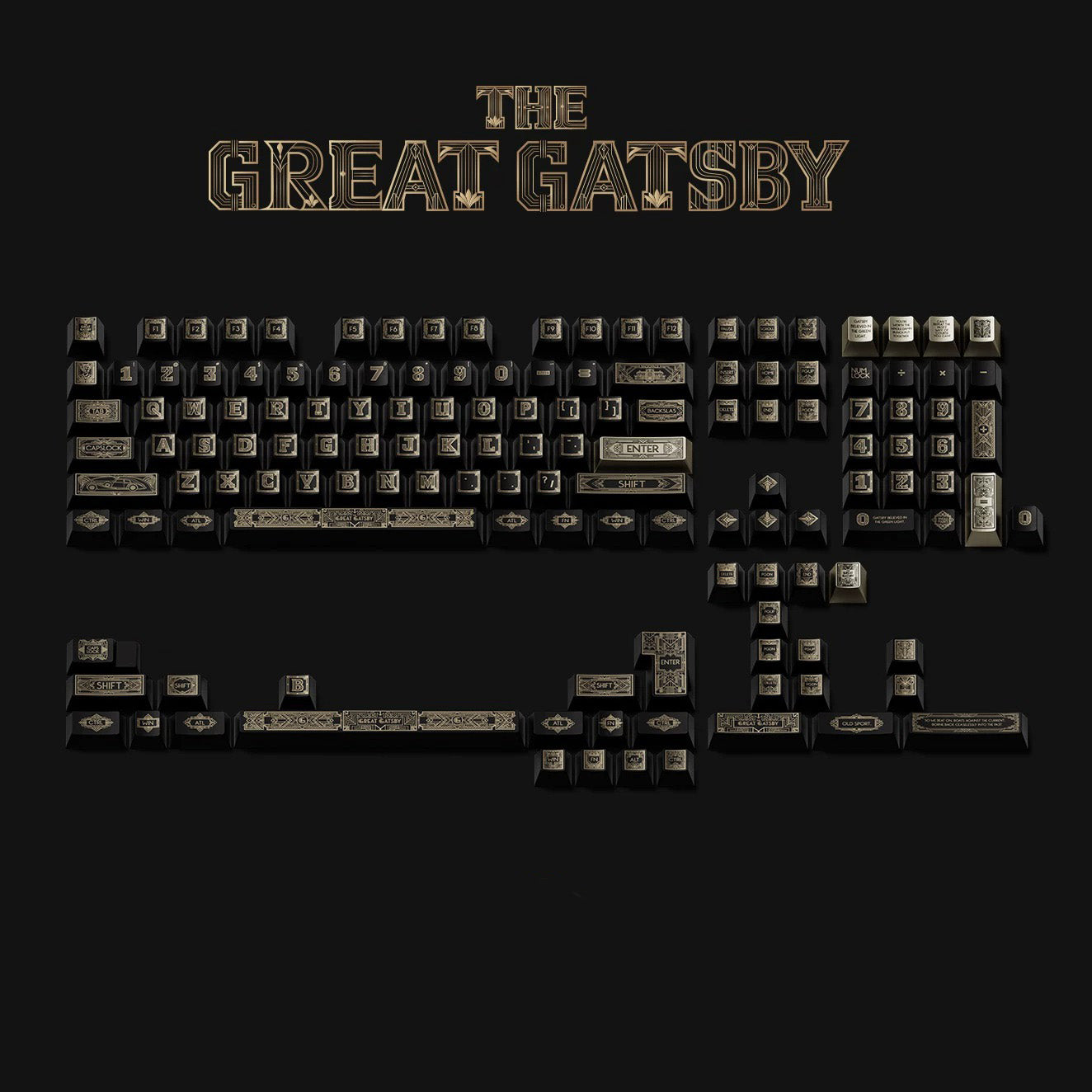 The Great Gatsby Keycap Set, Cherry Profile, Dye Sub PBT Key Cap