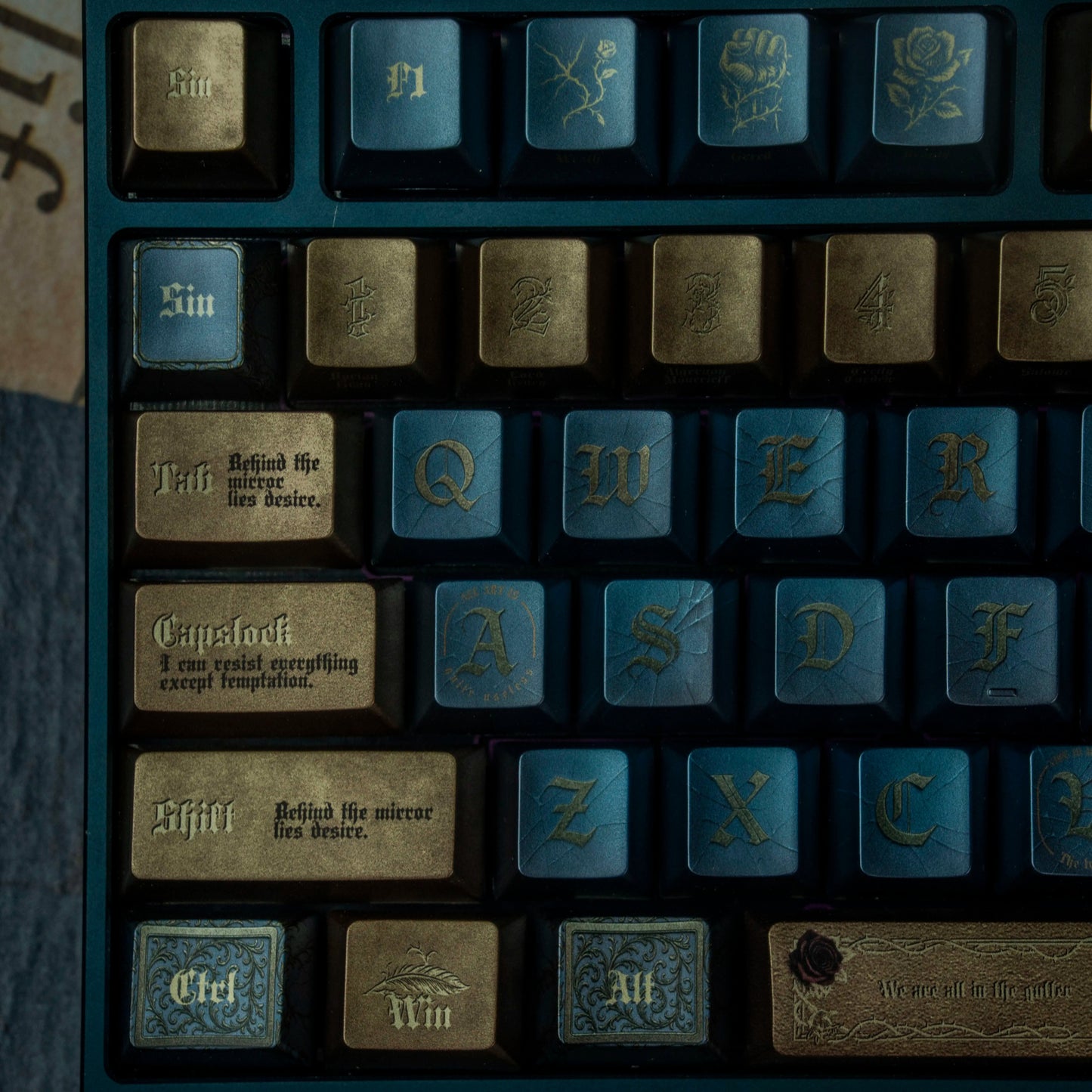 Oscar Wild Keycap Set, Cherry Profile, Metallic Painted Key Cap