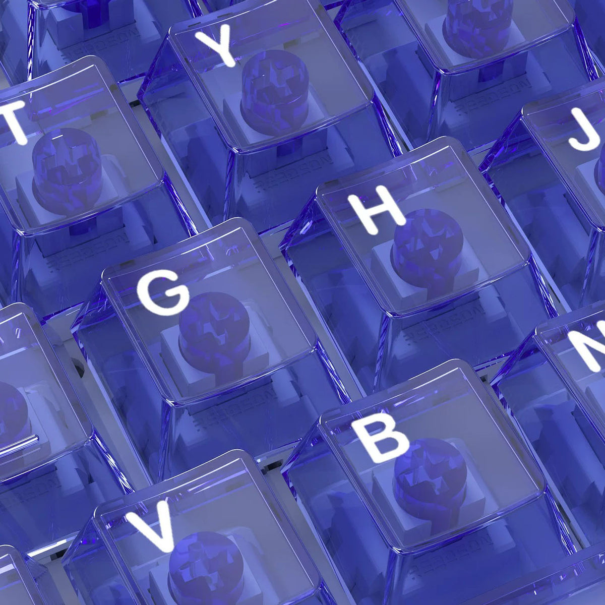 Transparent Keycap Set, Cherry Profile, PC+Screen Printed