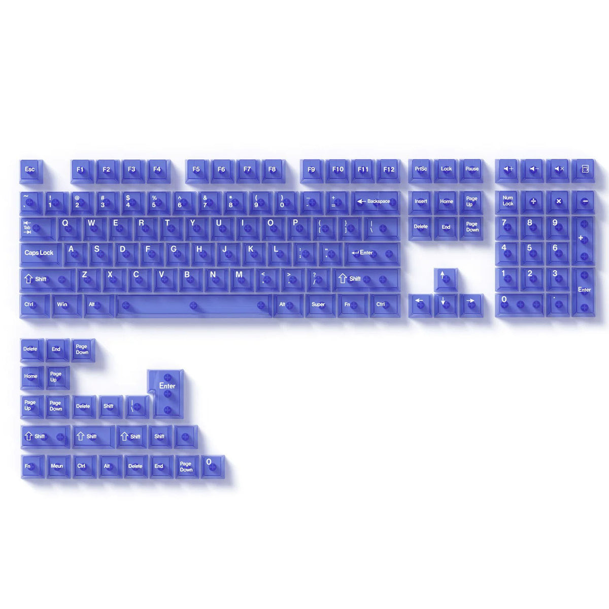 Transparent Keycap Set, Cherry Profile, PC+Screen Printed