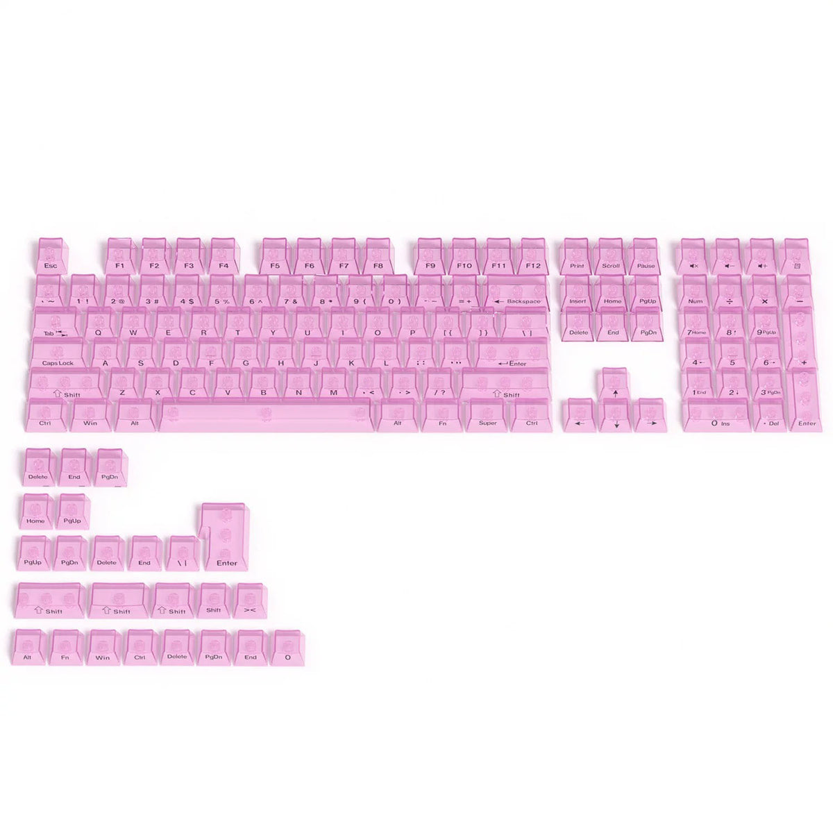 Transparent Keycap Set, Cherry Profile, PC+Screen Printed