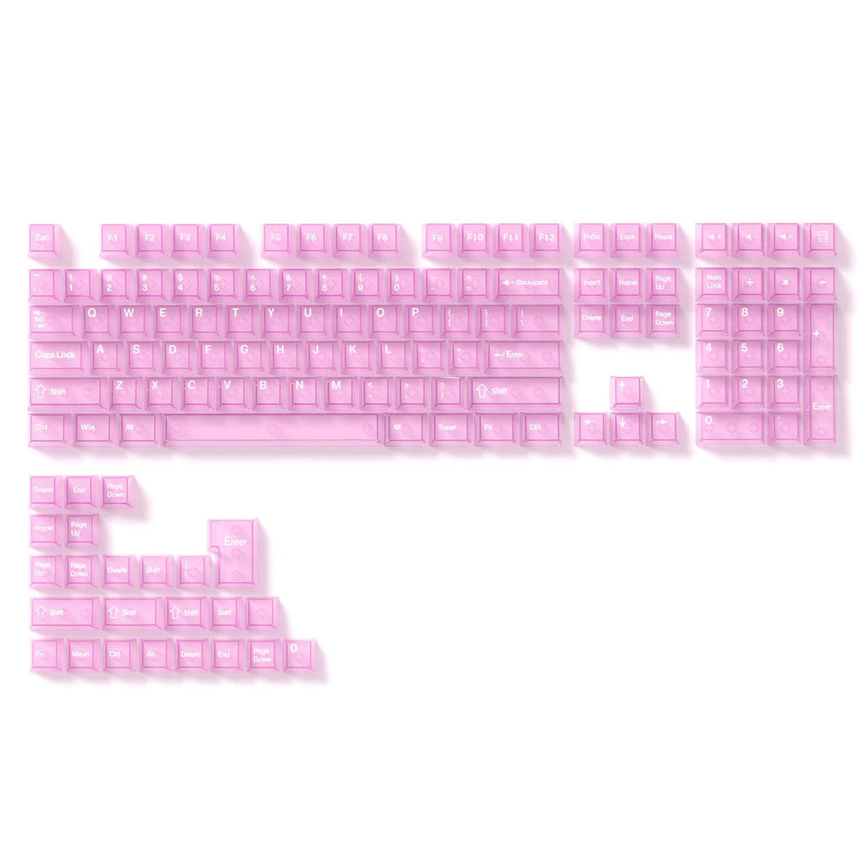 Transparent Keycap Set, Cherry Profile, PC+Screen Printed